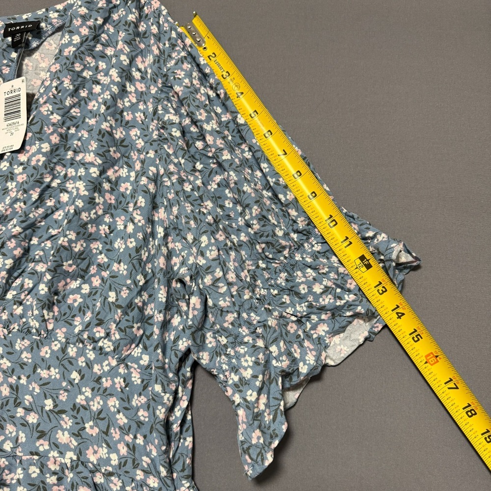 Torrid Cottagecore Mini Dress Size 20 Windy Floral Ruffle Sleeve Button Bodice - Picture 5 of 14
